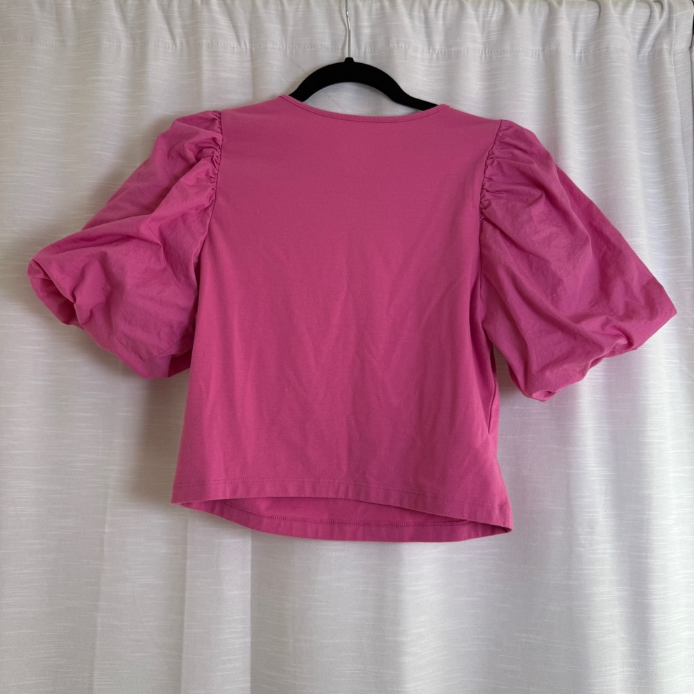 A New Day Pink Puff Sleeve Top Balloon Sleeve Trendy Statement Blouse | Size XS - Picture 7 of 9